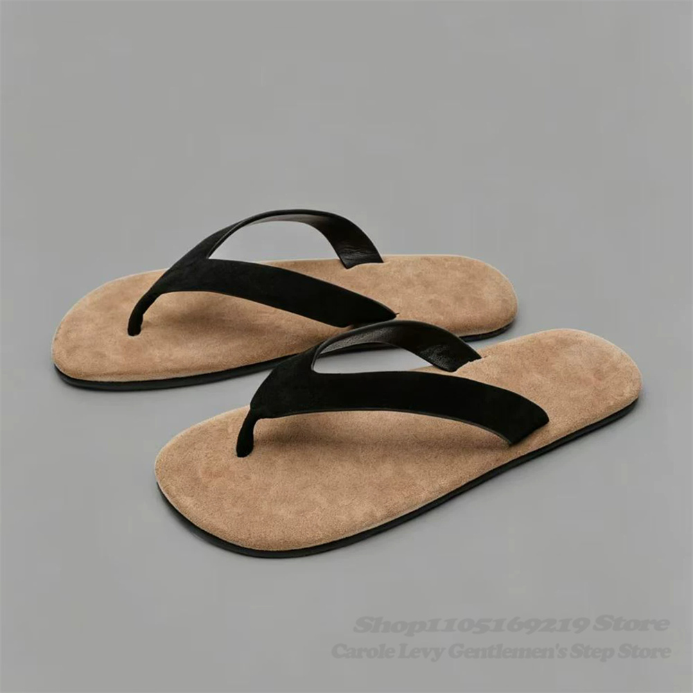 Vintage Style Cow Suede Clip O - Flip Flop Leather Men ulasan dan harga