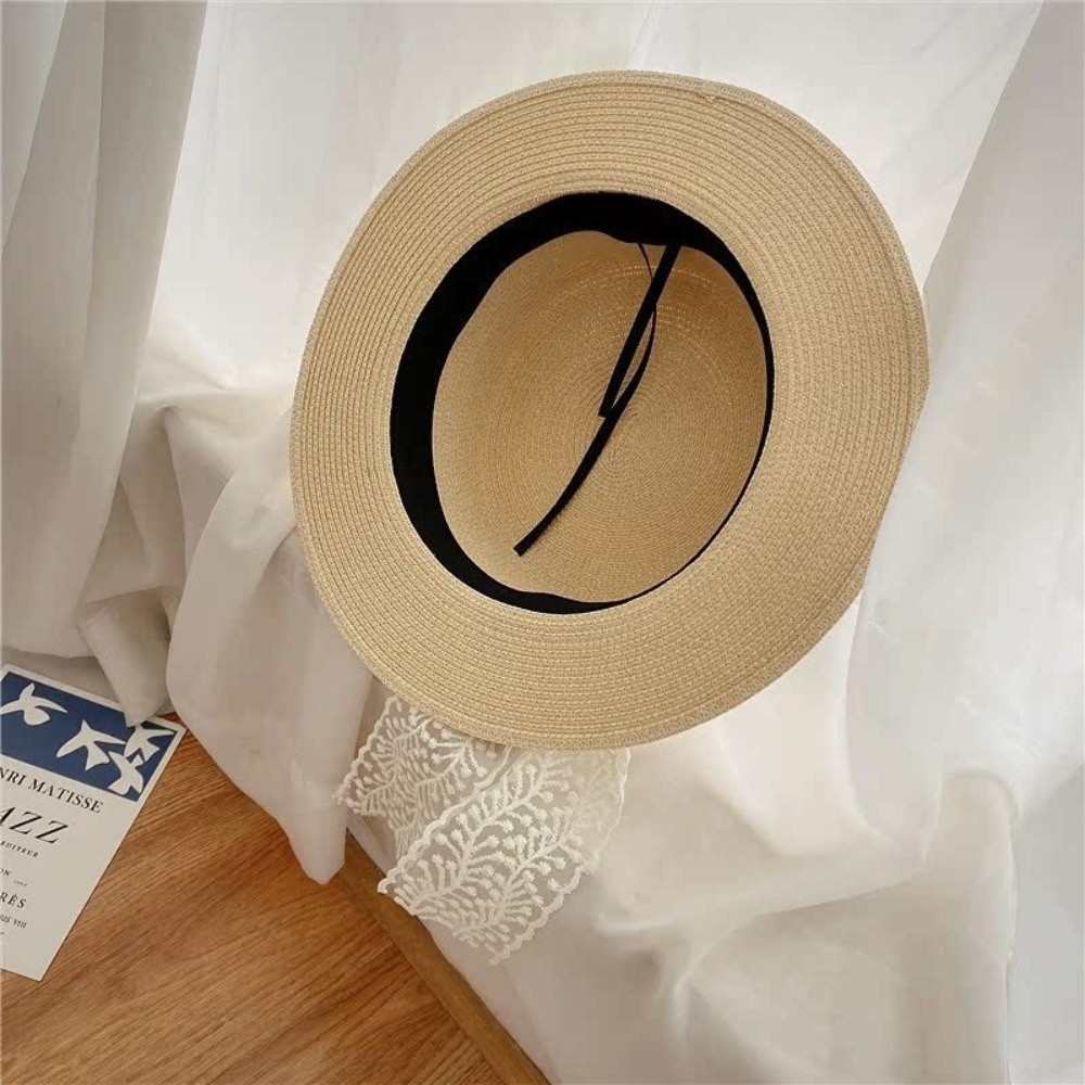 Style Accessory Lace Bow Straw - Bucket Hat Straw ulasan dan harga