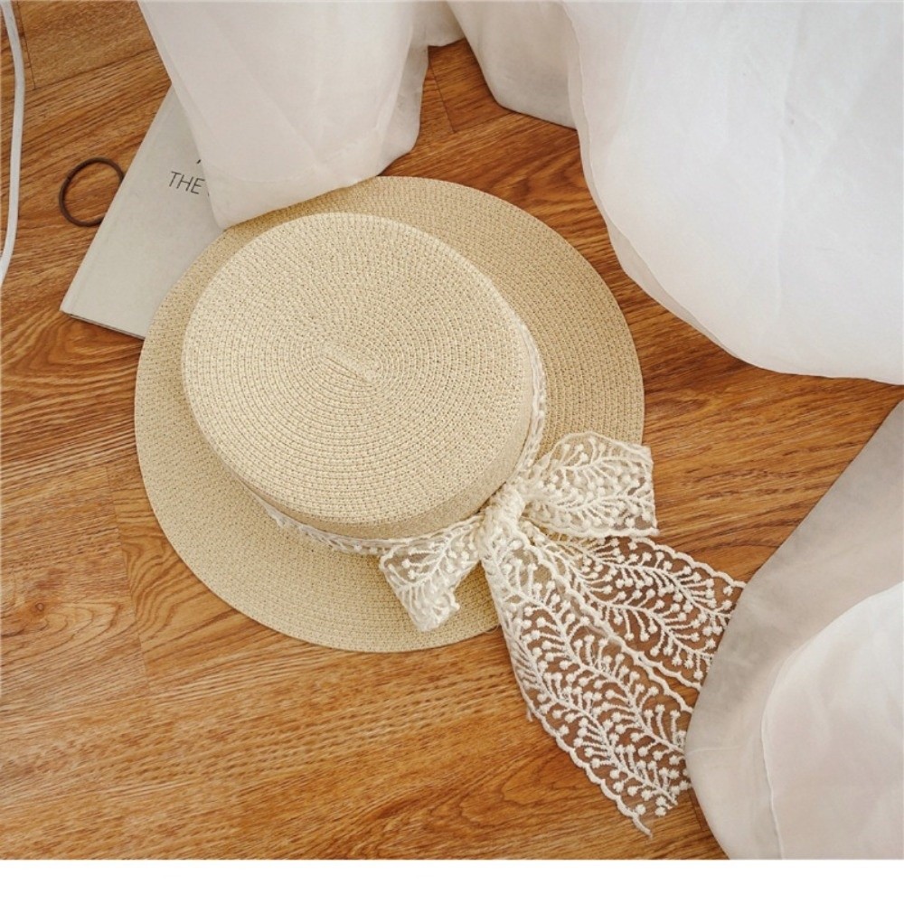 Style Accessory Lace Bow Straw - Bucket Hat Straw ulasan dan harga