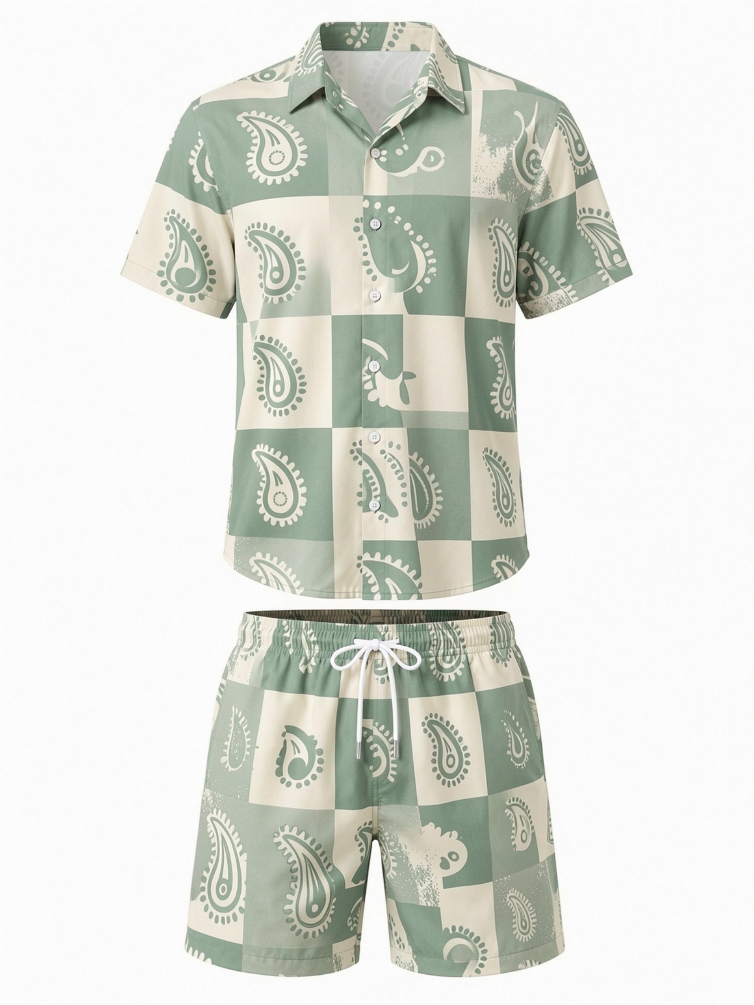 Mens Floral Short Sleeve Shirt - Resort Shirt Floral ulasan dan harga