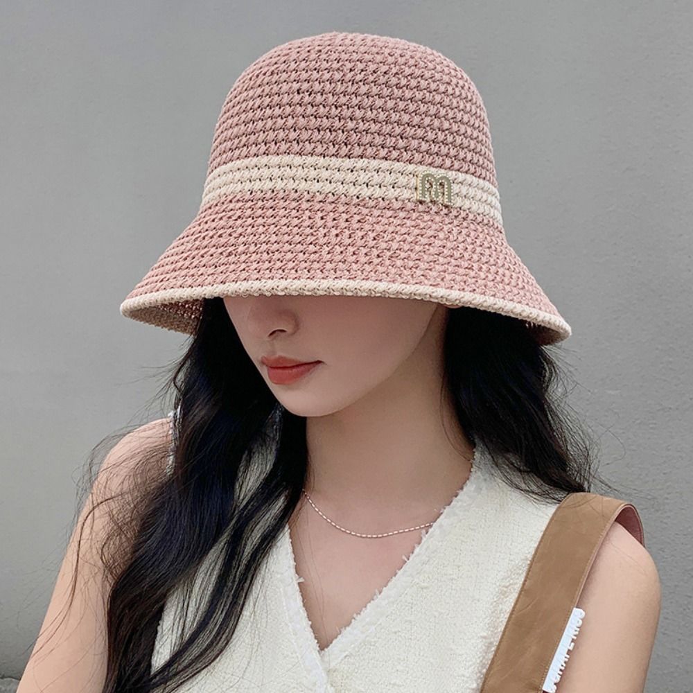 Fashion Elegant Bow Fisherman  - Bucket Hat Straw ulasan dan harga