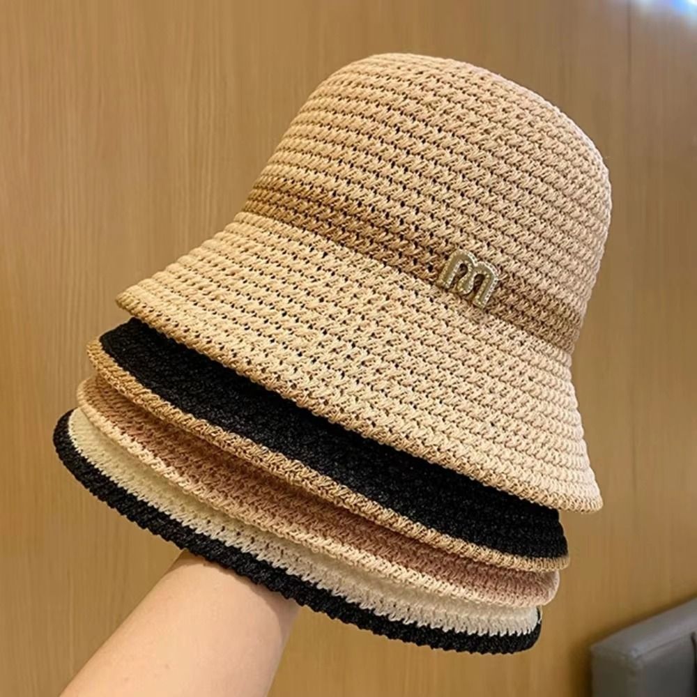 Fashion Elegant Bow Fisherman  - Bucket Hat Straw ulasan dan harga