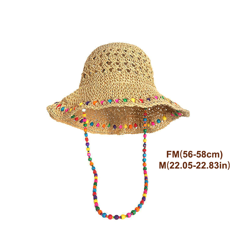 Retro Versatile Hollow Big Bri - Bucket Hat Straw ulasan dan harga