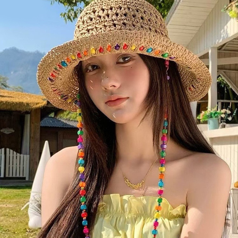 Retro Versatile Hollow Big Bri - Bucket Hat Straw ulasan dan harga
