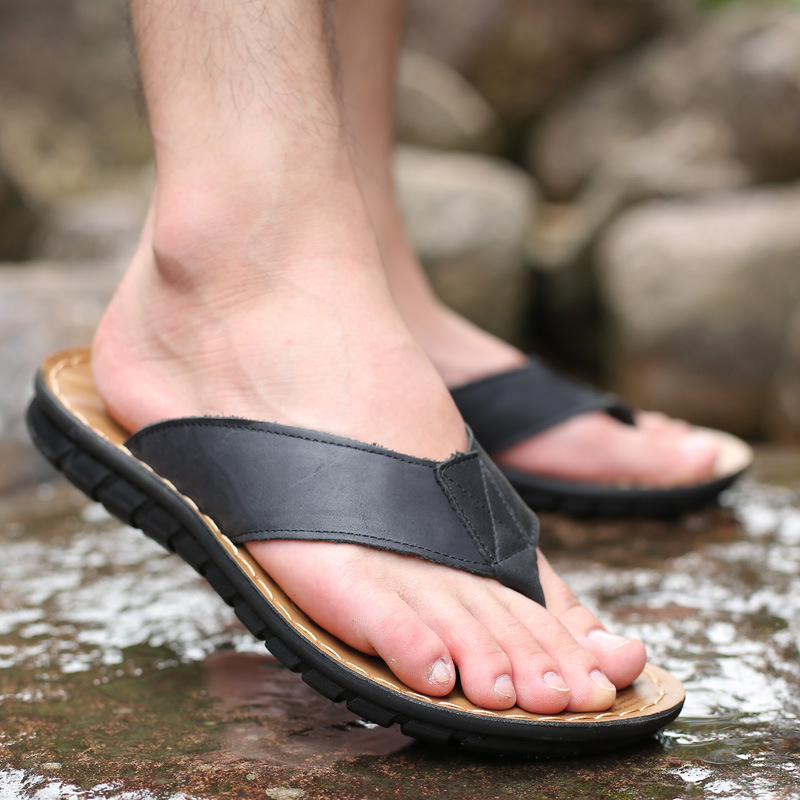 Roma Retro Man Slipper Solid C - Flip Flop Leather Men ulasan dan harga