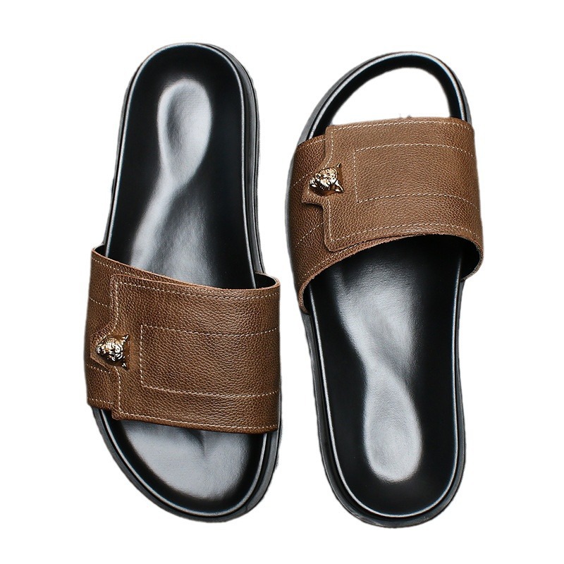 2025 New Genuine Leather Slipp - Flip Flop Leather Men ulasan dan harga