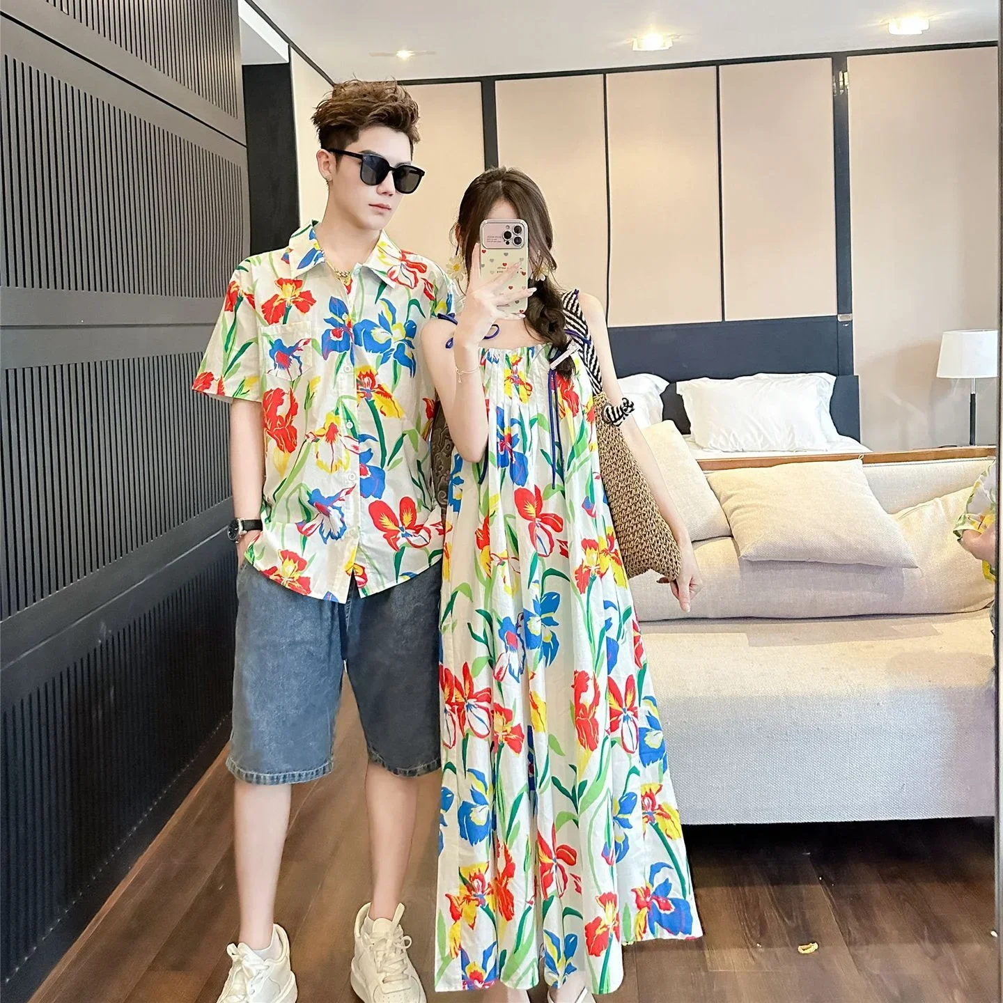 VacationClothes Korean Mommy a - Resort Shirt Floral ulasan dan harga