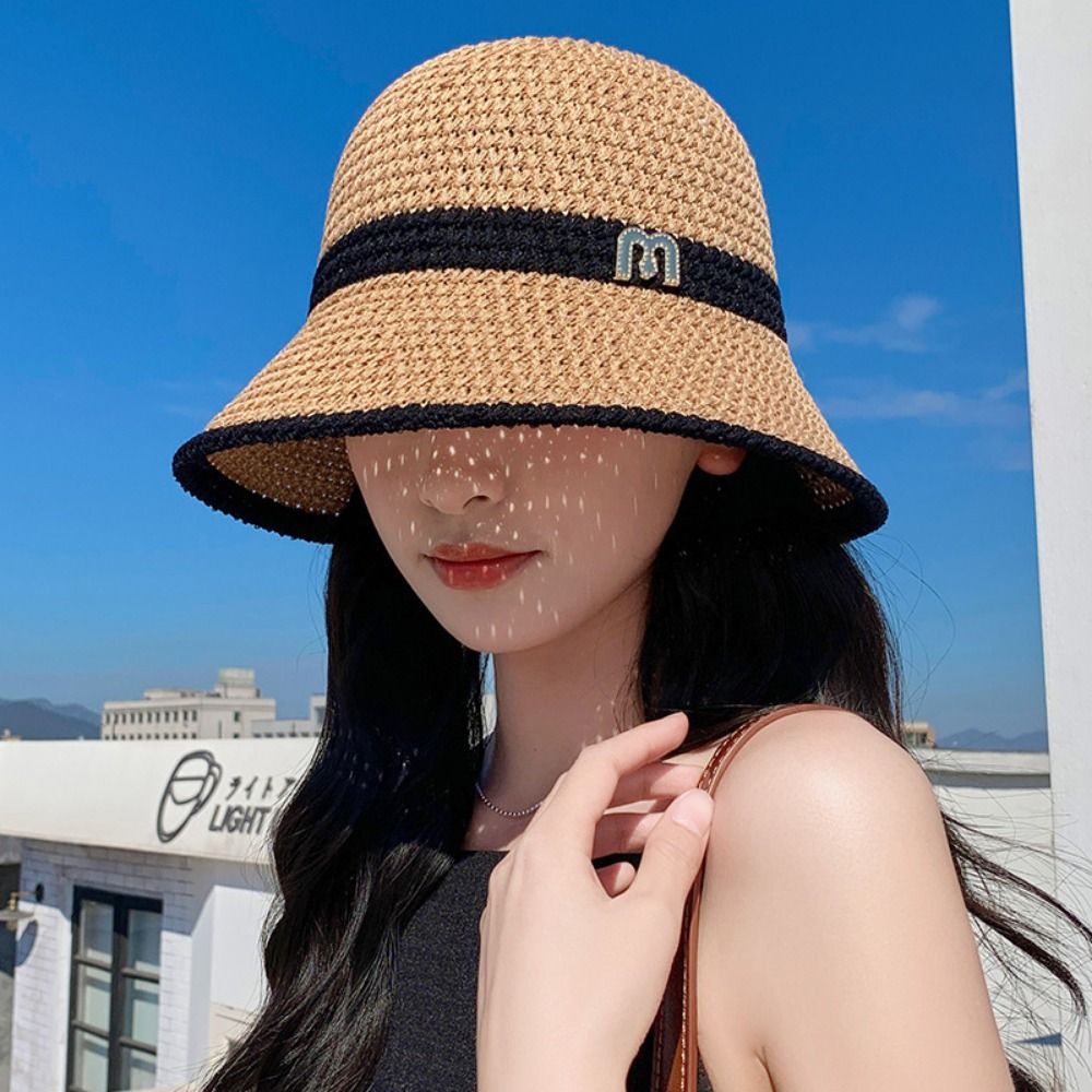Elegant Bow Fisherman Hat Fold - Bucket Hat Straw ulasan dan harga