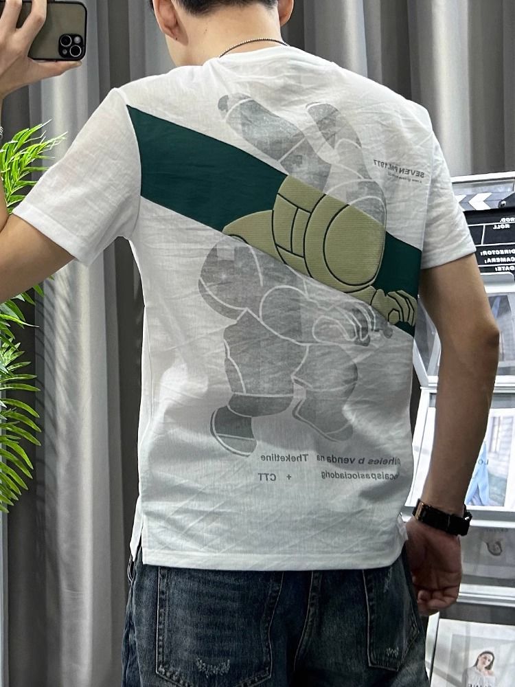 Male Tees Shirts White Linen T - Short Linen Drawstring ulasan dan harga