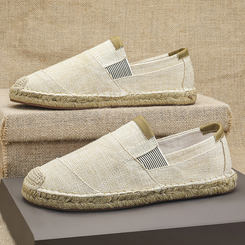 2025New Men Linen Casual Shoes - Espadrille Slip On ulasan dan harga