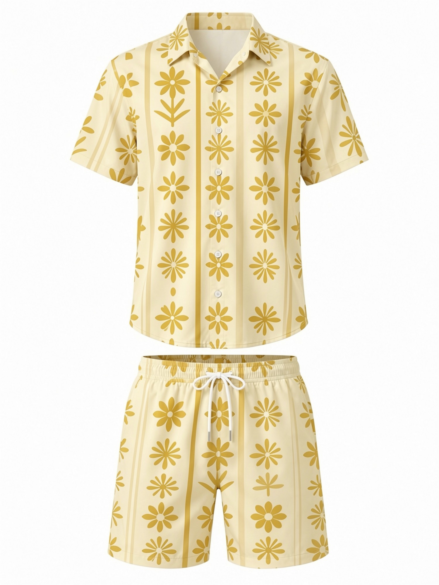 Mens Floral Short Sleeve Shirt - Resort Shirt Floral ulasan dan harga