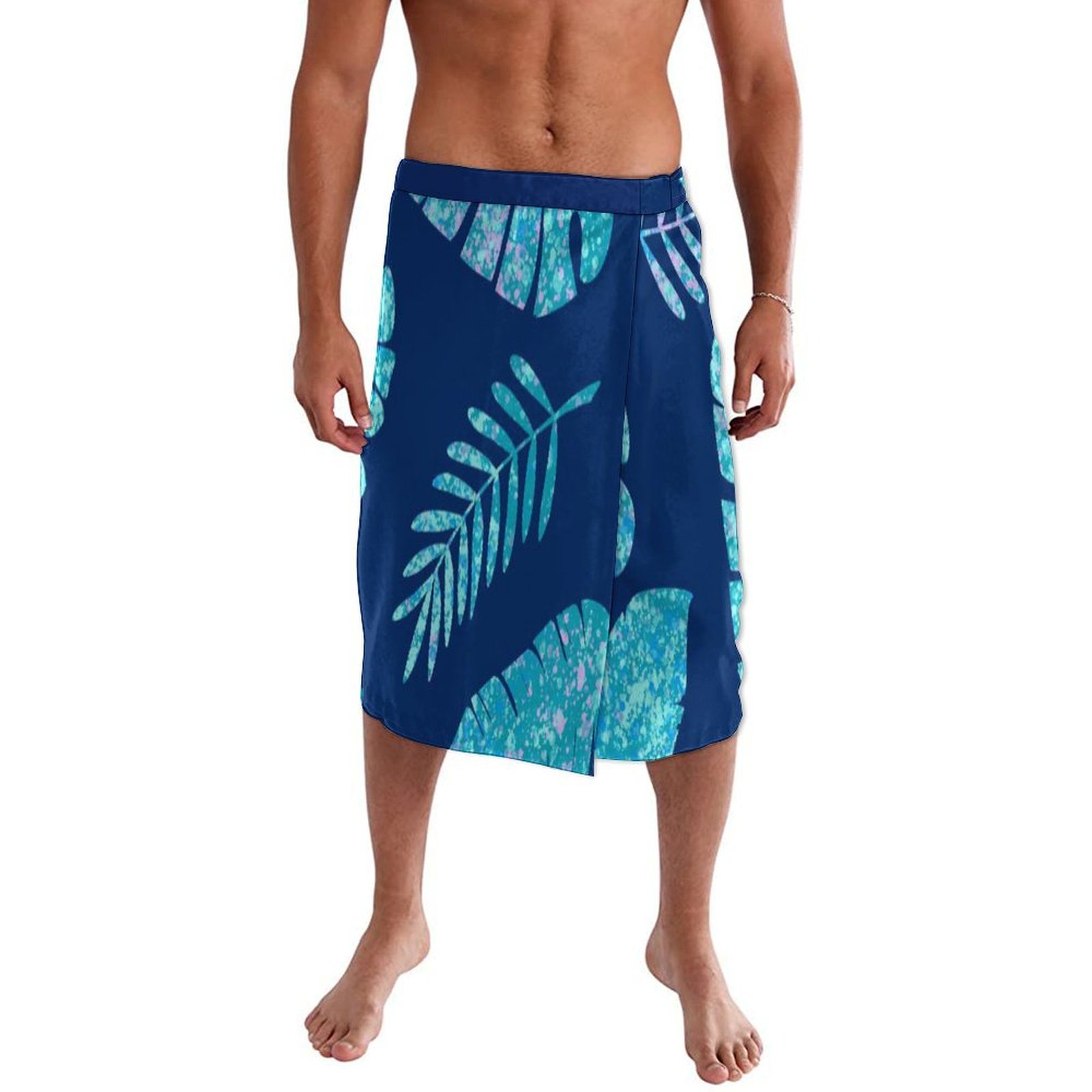Blue Floral Polynesian Beach W - Sarong Men Wrap ulasan dan harga